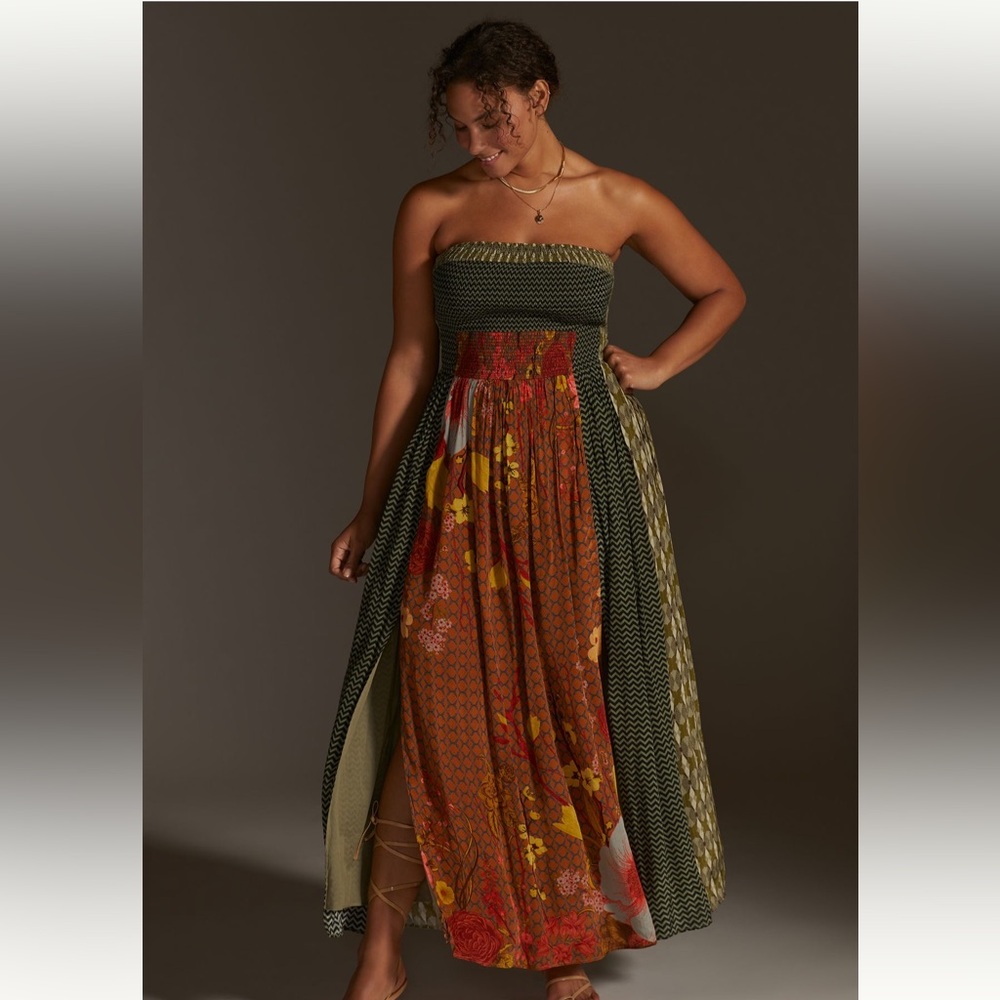 Anthropologie Siddhartha Bansal Smocked Maxi Dress